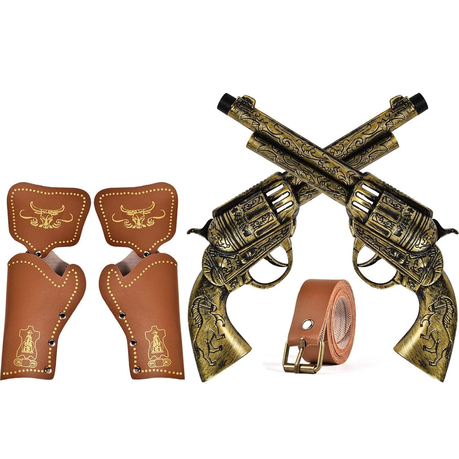 Kids Cowboy Costume Accessory Set with Hat, Bandana, Holsters
